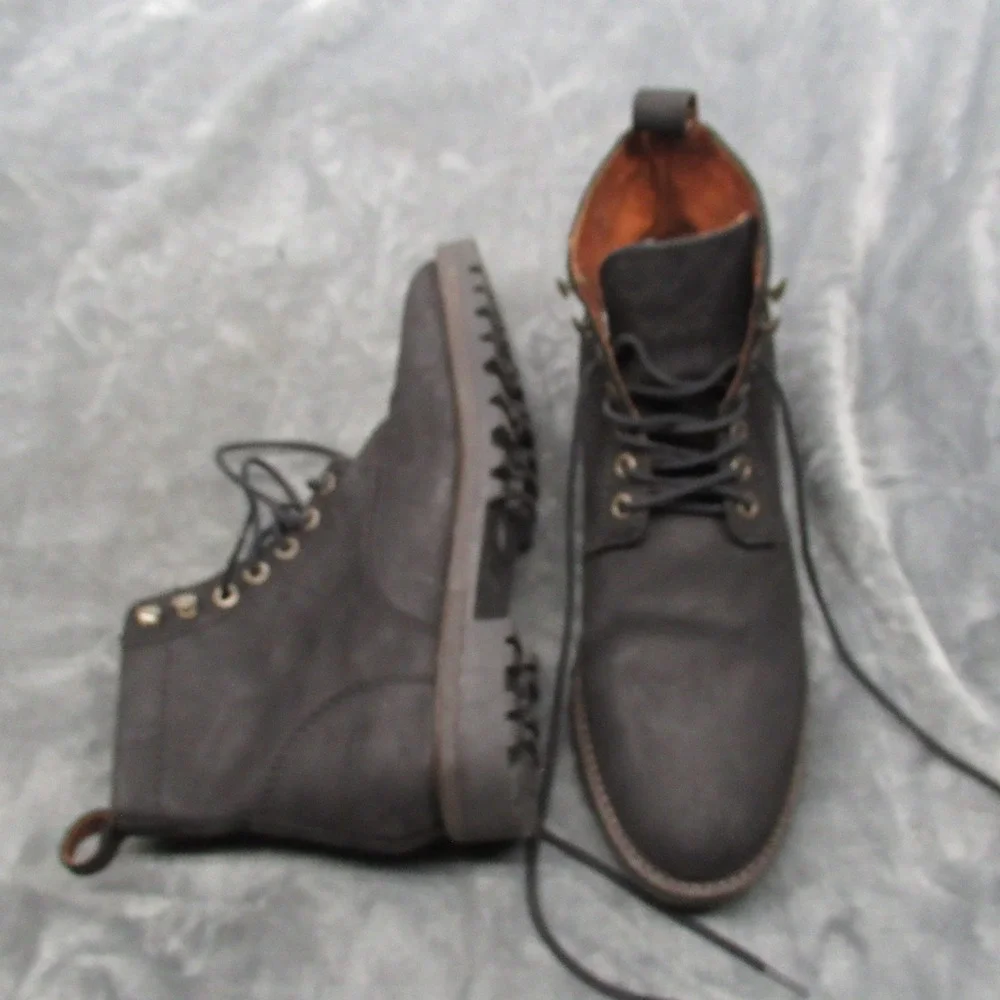 Patina Portland Boots Men Black Suede Lace Up Ankle Handmade Mexico Shoes Casual